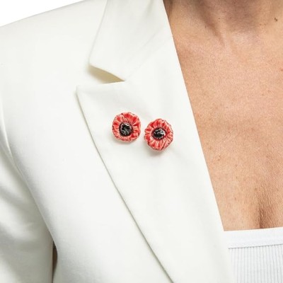 Poppy Flower Brooch (2 Pieces)